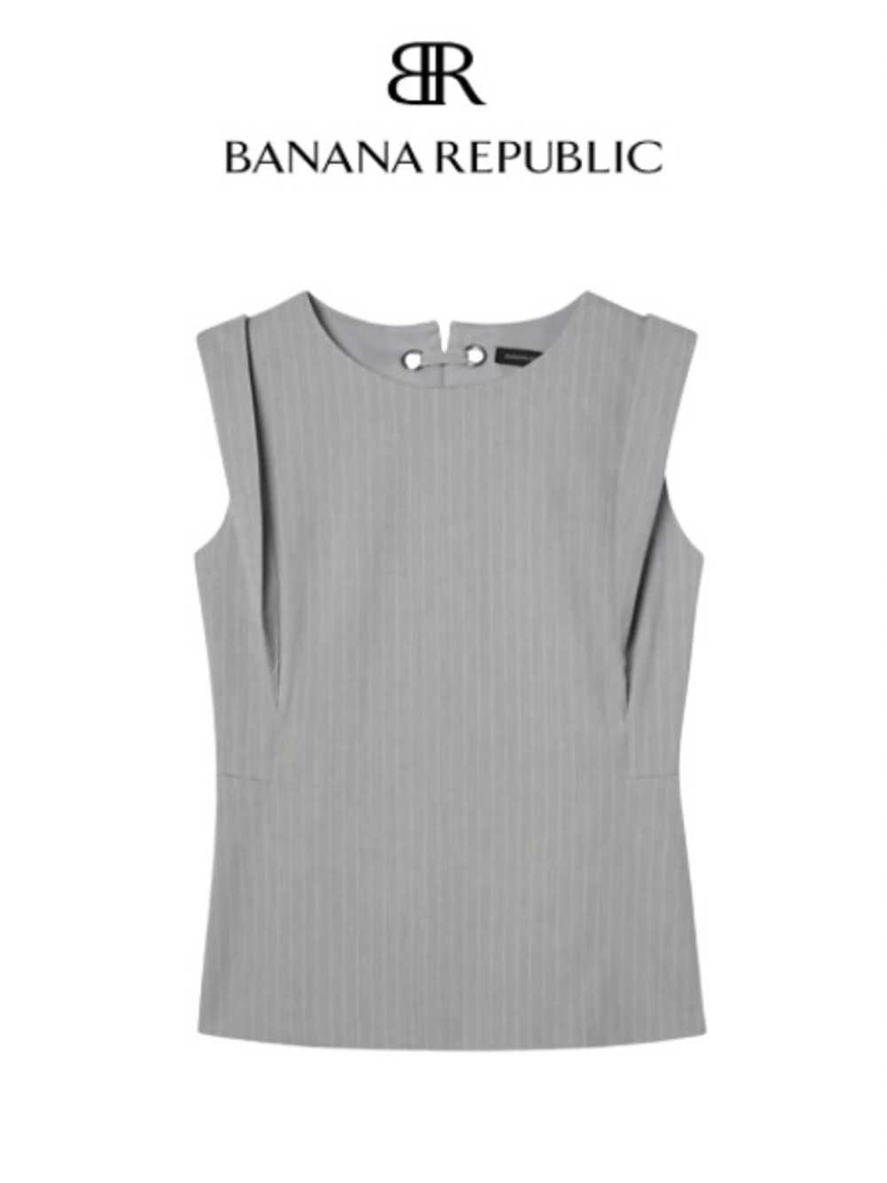Banana Republic Gray Fitted Buttoned Blouse